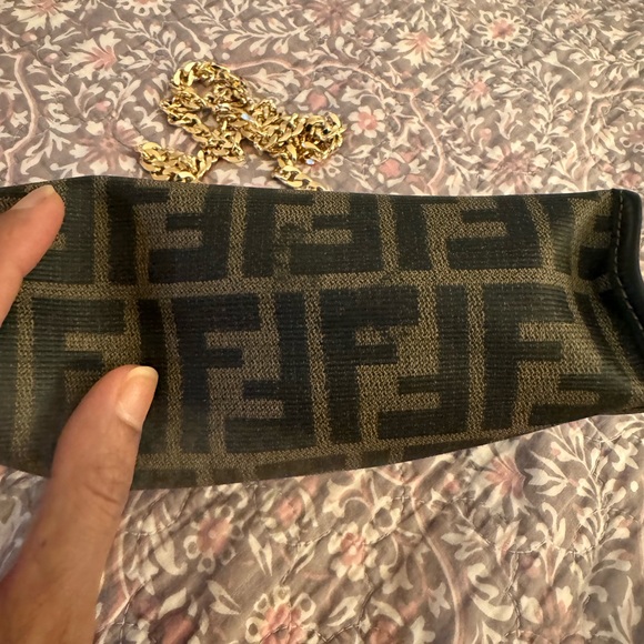 🤍Auth🧚‍♀️FENDI Zucca Zucchino Wristlet Pouch Wallet Crossbody Pochette/Clutch✨ - Picture 4 of 8